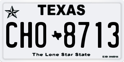 TX license plate CHO8713