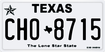 TX license plate CHO8715