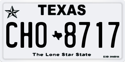 TX license plate CHO8717
