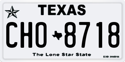 TX license plate CHO8718