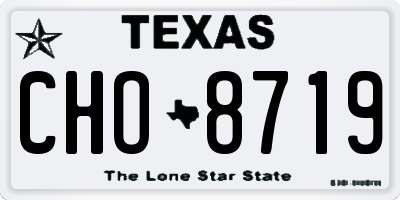 TX license plate CHO8719