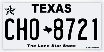 TX license plate CHO8721