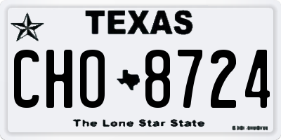 TX license plate CHO8724