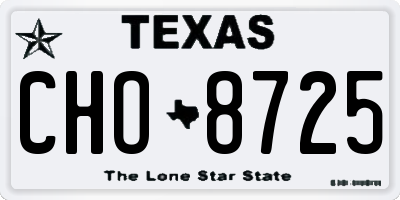 TX license plate CHO8725