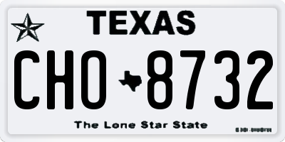 TX license plate CHO8732