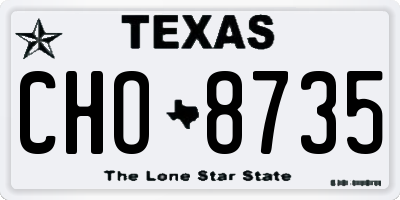 TX license plate CHO8735