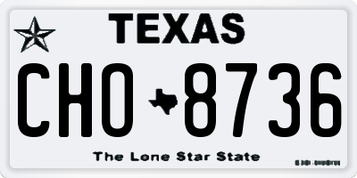 TX license plate CHO8736