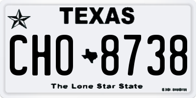 TX license plate CHO8738