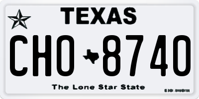 TX license plate CHO8740