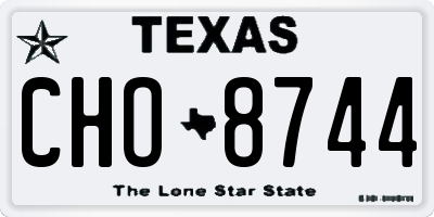 TX license plate CHO8744