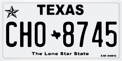 TX license plate CHO8745