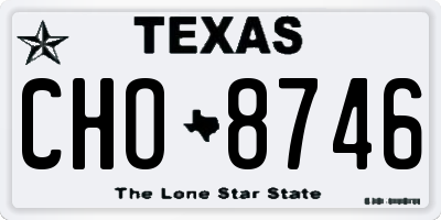 TX license plate CHO8746