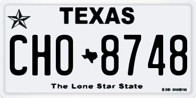 TX license plate CHO8748
