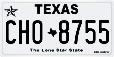 TX license plate CHO8755