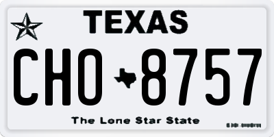 TX license plate CHO8757