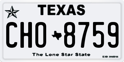 TX license plate CHO8759