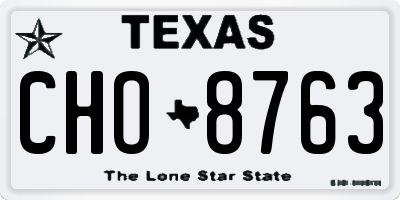 TX license plate CHO8763