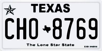 TX license plate CHO8769