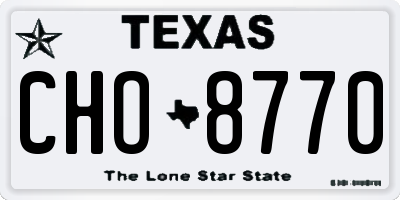 TX license plate CHO8770