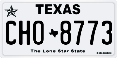 TX license plate CHO8773