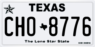 TX license plate CHO8776