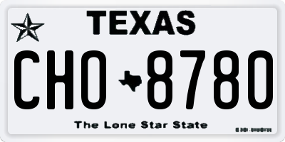 TX license plate CHO8780