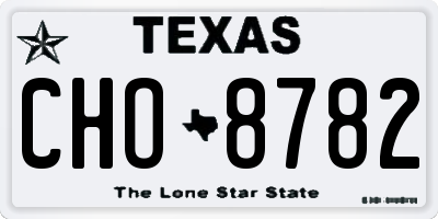 TX license plate CHO8782