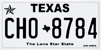 TX license plate CHO8784