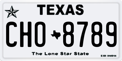 TX license plate CHO8789