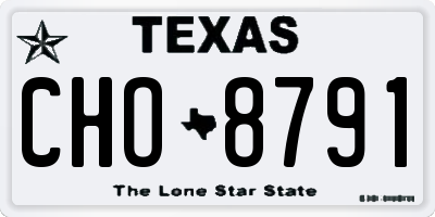 TX license plate CHO8791