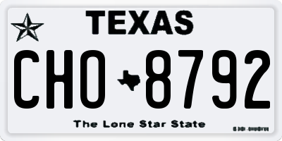 TX license plate CHO8792