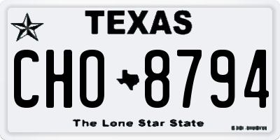 TX license plate CHO8794