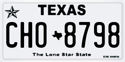 TX license plate CHO8798