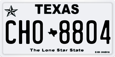 TX license plate CHO8804