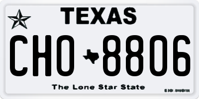 TX license plate CHO8806