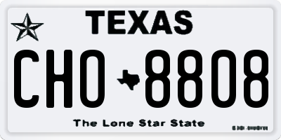 TX license plate CHO8808