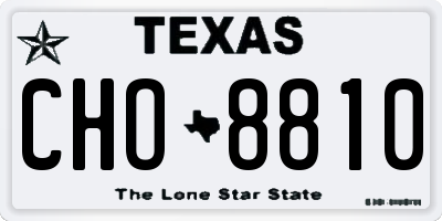 TX license plate CHO8810
