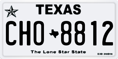 TX license plate CHO8812