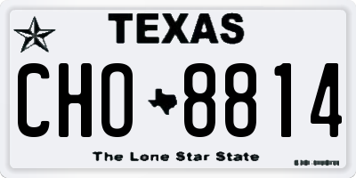 TX license plate CHO8814