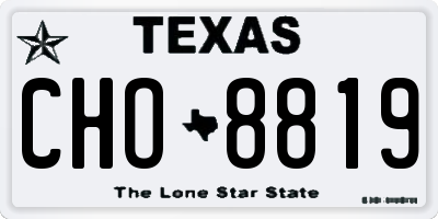 TX license plate CHO8819
