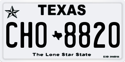 TX license plate CHO8820