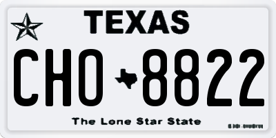 TX license plate CHO8822