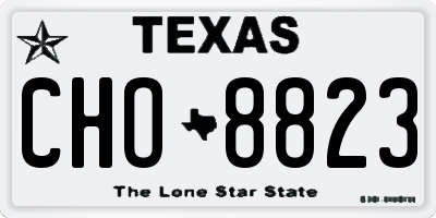 TX license plate CHO8823