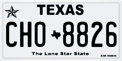 TX license plate CHO8826