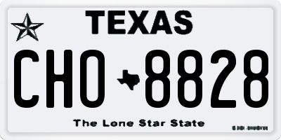 TX license plate CHO8828