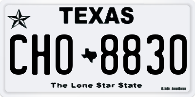 TX license plate CHO8830