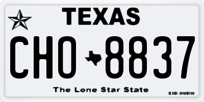 TX license plate CHO8837