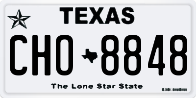 TX license plate CHO8848