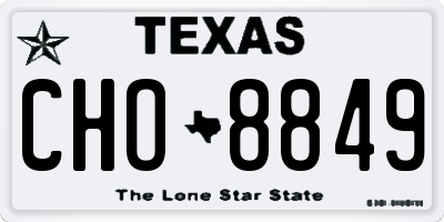 TX license plate CHO8849