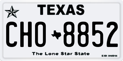 TX license plate CHO8852